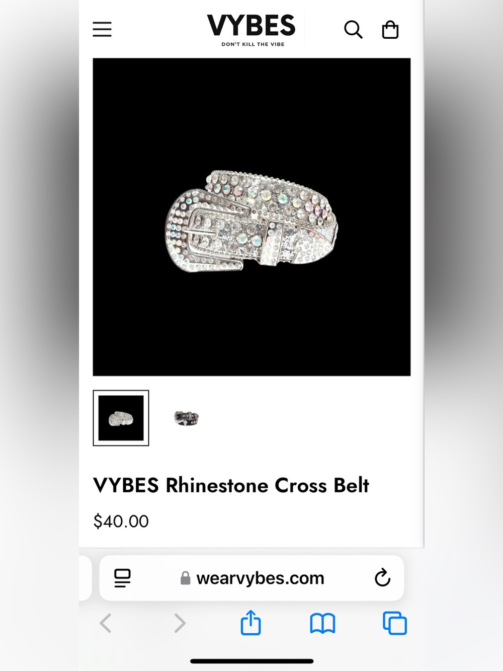 Rhinestone Cross Belt